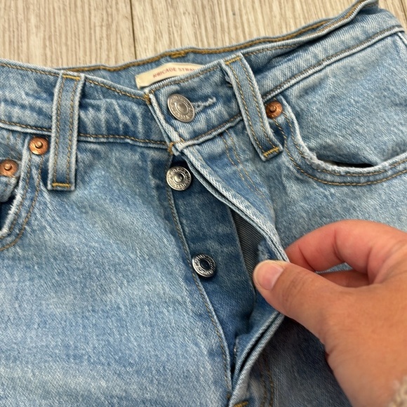 Levi’s Ribcage Straight Leg Button Fly Blue Jeans size 23 - Picture 4 of 11